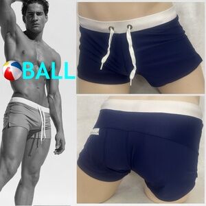 Ball Stretch Swim Trunks Medium 34-38" waist 2.5" inseam Gently worn 80% nylon